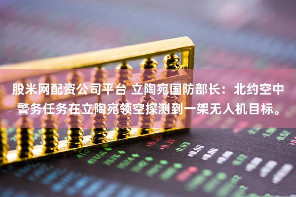 股米网配资公司平台 立陶宛国防部长：北约空中警务任务在立陶宛领空探测到一架无人机目标。